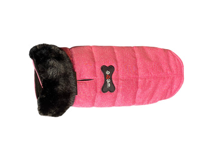 WLD Zateplený kabátek s kožíškem - růžový