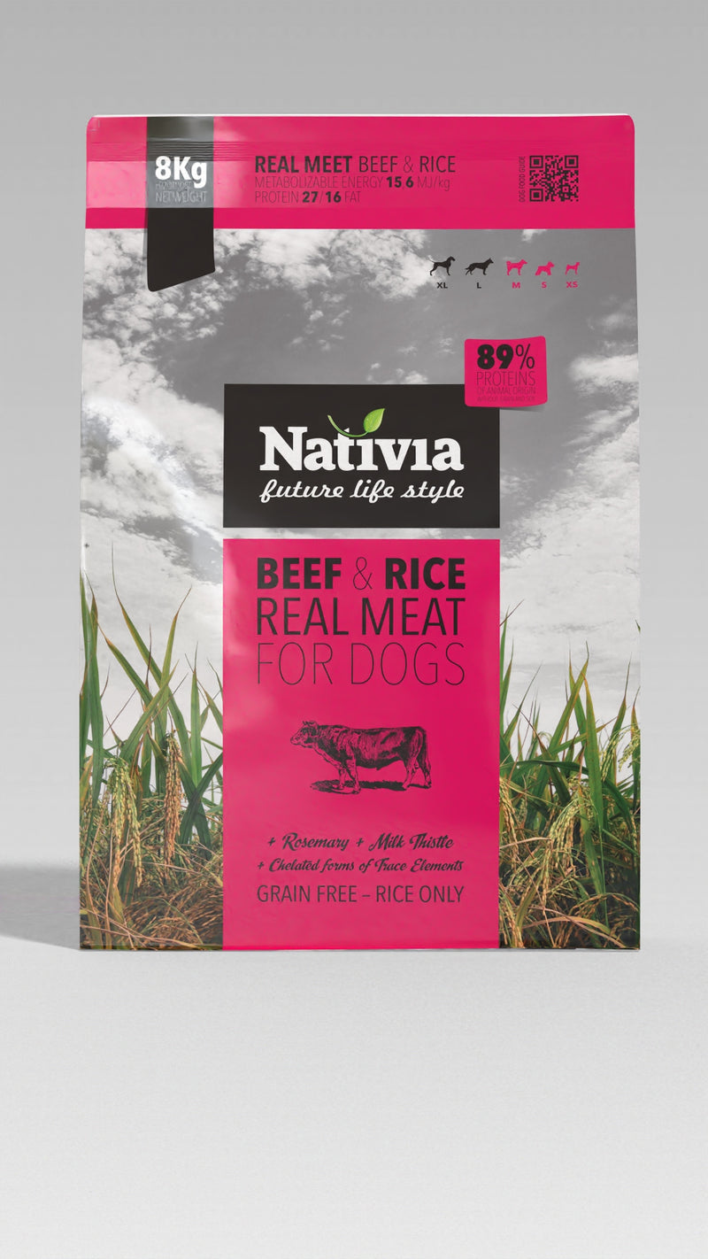 NATIVIA REAL MEAT Dog Food – Beef and Rice