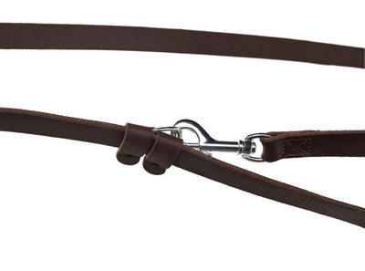 AALBORG adjustable leash with slider - dark brown