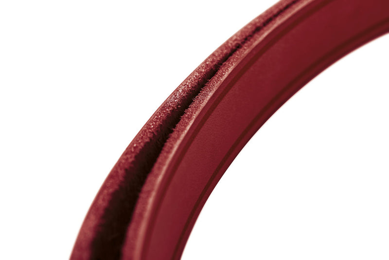 Leather leash - red