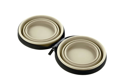 LIST double bowl with case - beige