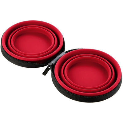 LIST double bowl with case - red