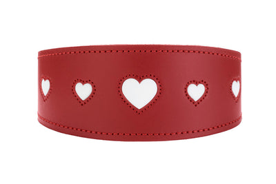 LOVE greyhound collar - red