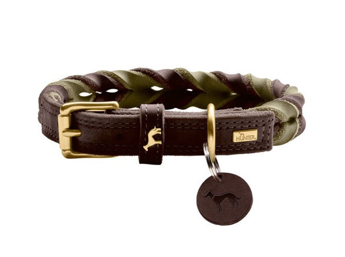 SOLID EDUCATION DUO collar - brown/olive