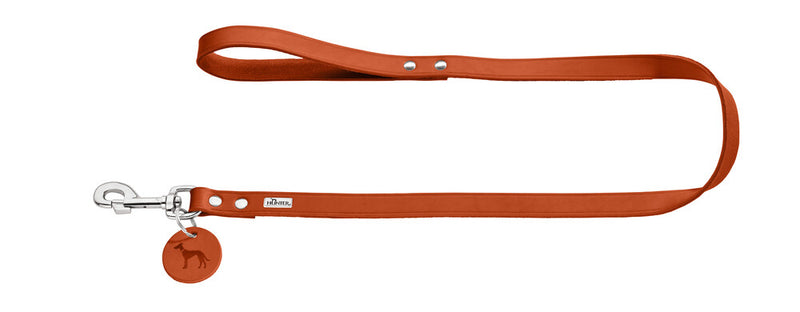 Leather leash - orange